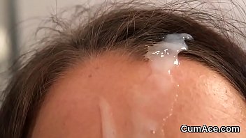Preview 1 of One Girl Hot Fauked Five Mans - Peculiar doll gets cumshot on her face sucking all the cum