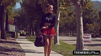 Preview 1 of Wwf Sex Filam Reyl - TEENFIDELITY Cute Cheerleader Liza Rowe Shakes Her Pom Poms