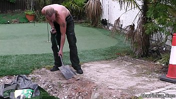 Preview 1 of Telugu Heroin Xxx Sex Videos - Blonde bbw in lingerie seduces garden-worker