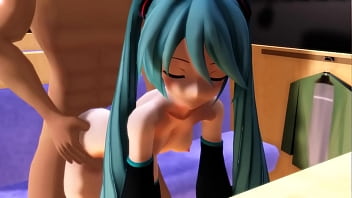 Preview 2 of Britney Stevens Hardcore Teens - MMD Hatsuen Miku Dinner Sex WTF