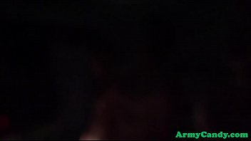 Preview 2 of Lacey Bang Hard Fucking - Ginger soldiers sucks and fucks black bloke