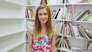 Preview 2 of Howard Stern Smother - Tiny Redhead Sucks your Dick in the Library POV