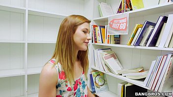 Preview 1 of Howard Stern Smother - Tiny Redhead Sucks your Dick in the Library POV