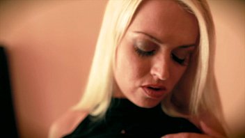 Preview 2 of Knhtrrsyu - Blonde Babe Lena G. Finger Bangs Her Pussy in Black stockings and heels