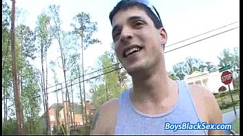 Preview 2 of Sex At The Balkon - Blacks On Boys - Gay Bareback Hardcore Fuck Video 19
