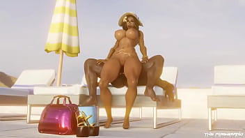 Preview 2 of Khalifa Bf Video - Black woman from OverWatch gets fucked by black cock