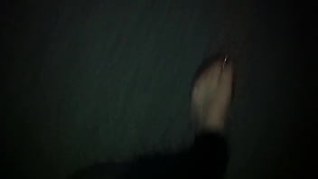 Preview 4 of Days Vend - Walking outdoor on the Street with Catsuit Bodystockings naked Feets