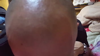 Preview 2 of Only Ugandas Sex Bull Move - Bald guy sucking big white dick