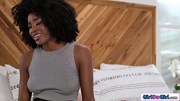 Preview 1 of Sleep More M - Ebony gives big tits wife a massage and is facesitted by her
