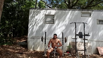 Preview 2 of Shaved Hea - Workingout naked