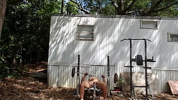 Preview 3 of Shaved Hea - Workingout naked