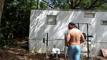 Preview 1 of Shaved Hea - Workingout naked