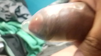 Preview 2 of Czec Group - Slowly stroking my uncircumcised cock,  wearing a condom,  extreme closeup. June 3,  2023.