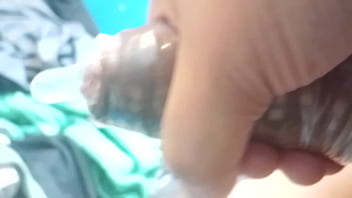 Preview 3 of Czec Group - Slowly stroking my uncircumcised cock,  wearing a condom,  extreme closeup. June 3,  2023.