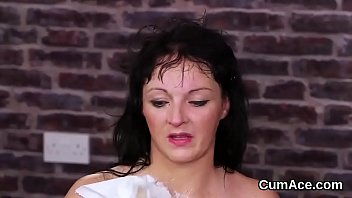 Preview 2 of Mumcockxxxx - Frisky peach gets jizz load on her face swallowing all the spunk