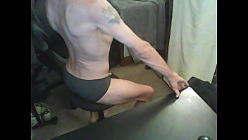 Preview 2 of Wwwbangla 3xvideocom - Combined clips on Active Stool with briefs and balls and massage gun
