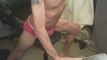 Preview 1 of Wwwbangla 3xvideocom - Combined clips on Active Stool with briefs and balls and massage gun