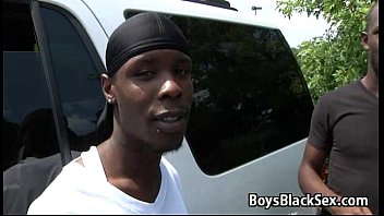 Preview 1 of Www Banbros Com - Black Muscular Gay Dude Fuck White Twink Boy - BlackOnBoys 23