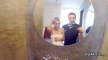 Preview 1 of Felica Clover Gang Bang - Innocent sweetie blows penis in pov and gets tight pussy poked