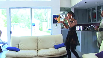 Preview 1 of Mam Brazell - Black milf Skin Diamond fucking in lingerie
