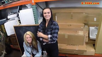 Preview 1 of Miles Massage Beuro - Blonde and brunette babes threesome sex with pawn guy