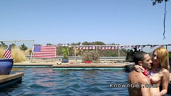 Preview 3 of Xxx Sunne Leyone Ses - Girlfriend fucked after pool party outdoor