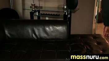 Preview 2 of Sybil Stallone Mom In Kitchen - NuruMassage Teen Slides Oily Pussy on Cock 8