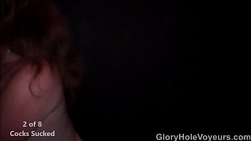 Preview 1 of Ffm Sissy - Readhead MILF Sucks Two Cock Gloryhole