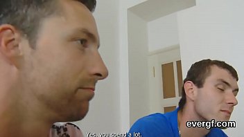 Preview 4 of 3d Highschool - Flat broke boyfriend allows spicy pal to penetrate his lover for money