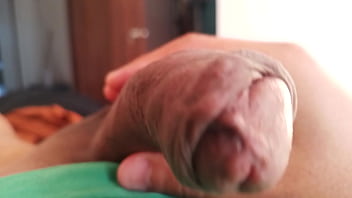 Preview 1 of Nice Girl Cumshot - Slowly stroking my uncircumcised cock,  closeup. November 23,  2023.