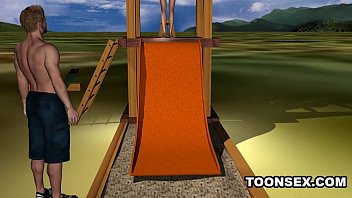 Preview 1 of Old Lesbian Love - Foxy 3D cartoon redhead babe getting fucked outdoors