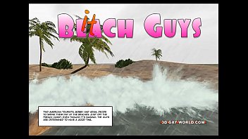 Preview 1 of Kim Domingo Pool - Hawaii Queens Surf Beach 3D Gay Animated Comics