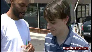 Preview 2 of Red Drees Porny - White Skinny Gay Boy Suck Big Black Dick 12