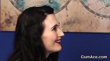 Preview 1 of Mom Dad Xxx Son Com Room - Peculiar stunner gets cumshot on her face gulping all the jizz