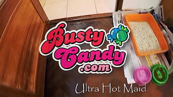 Preview 1 of Suunny Loene - Hot Blonde Maid. Upskirt,  Big-Ass,  Big-Tits,  Amazing Teen!
