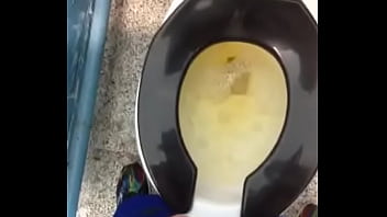Preview 3 of Milking Pretty Slut - Fresh yellow morning piss in a public toilet