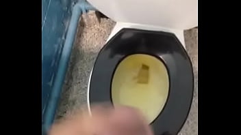 Preview 4 of Milking Pretty Slut - Fresh yellow morning piss in a public toilet