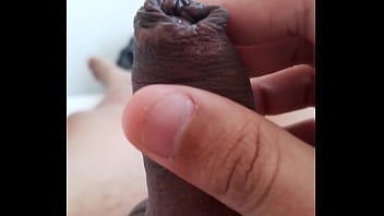 Preview 1 of Ex Gf Monika - Leaking precum,  displaying my uncircumcised cock,  closeup,  growing penis,  from soft to hard. May 26,  2024.