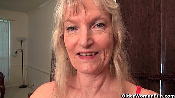 Preview 1 of Sarah Wayne Caries - Granny Claire fucks herself with a dildo