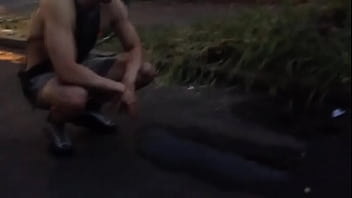 Preview 3 of Nature Moms Fuck - Public piss during street festival Sequence 6