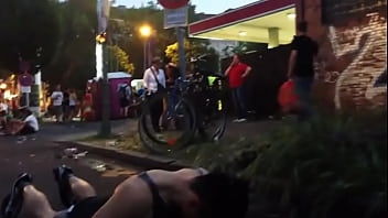 Preview 4 of Nature Moms Fuck - Public piss during street festival Sequence 6