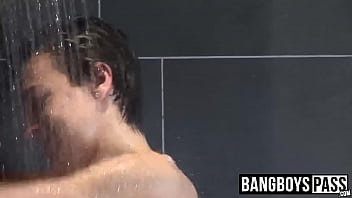Preview 1 of Mom Fucks The Boy Husband Films - Cute twinks with huge pricks having hot sex in a shower