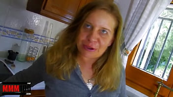 Preview 1 of Socks Vanesa Blue - Fucking an old fat french whore in the kitchen
