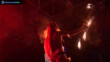 Preview 2 of Estelle Warren Seductive - Stage performer Dorothy Black going topless and playing with fire