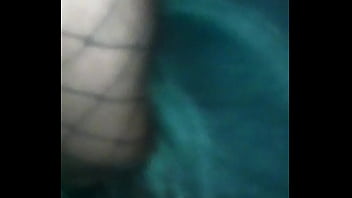 Preview 2 of Malay Solo Hairy Pussy - Naked in the Pool Fishnet Stockings Feet painted Nails