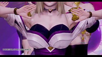 Preview 1 of Ajmal Boy Big Girl - [MMD] Black Pink - How You Like That Hot Striptease Ahri Akali Evelynn Kaisa League of Legends KDA Uncensored Hentai