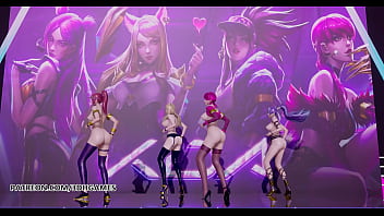 Preview 4 of Ajmal Boy Big Girl - [MMD] Black Pink - How You Like That Hot Striptease Ahri Akali Evelynn Kaisa League of Legends KDA Uncensored Hentai