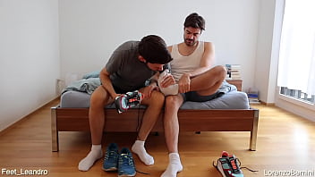 Preview 2 of Male Cathertwr - Gay friends playing with feet,  socks and shoes