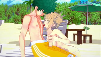 Preview 1 of Hindi Desi Gav Chudai Video - Himiko Toga and Mitsuki Bakugo and Izuku Midoriya intense sex. - My Hero Academia Hentai