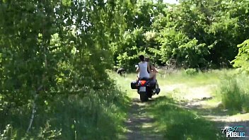 Preview 1 of Asean Teen Girls Sex - MyFirstPublic Michaela Fucks Over A Motorcycle Outside